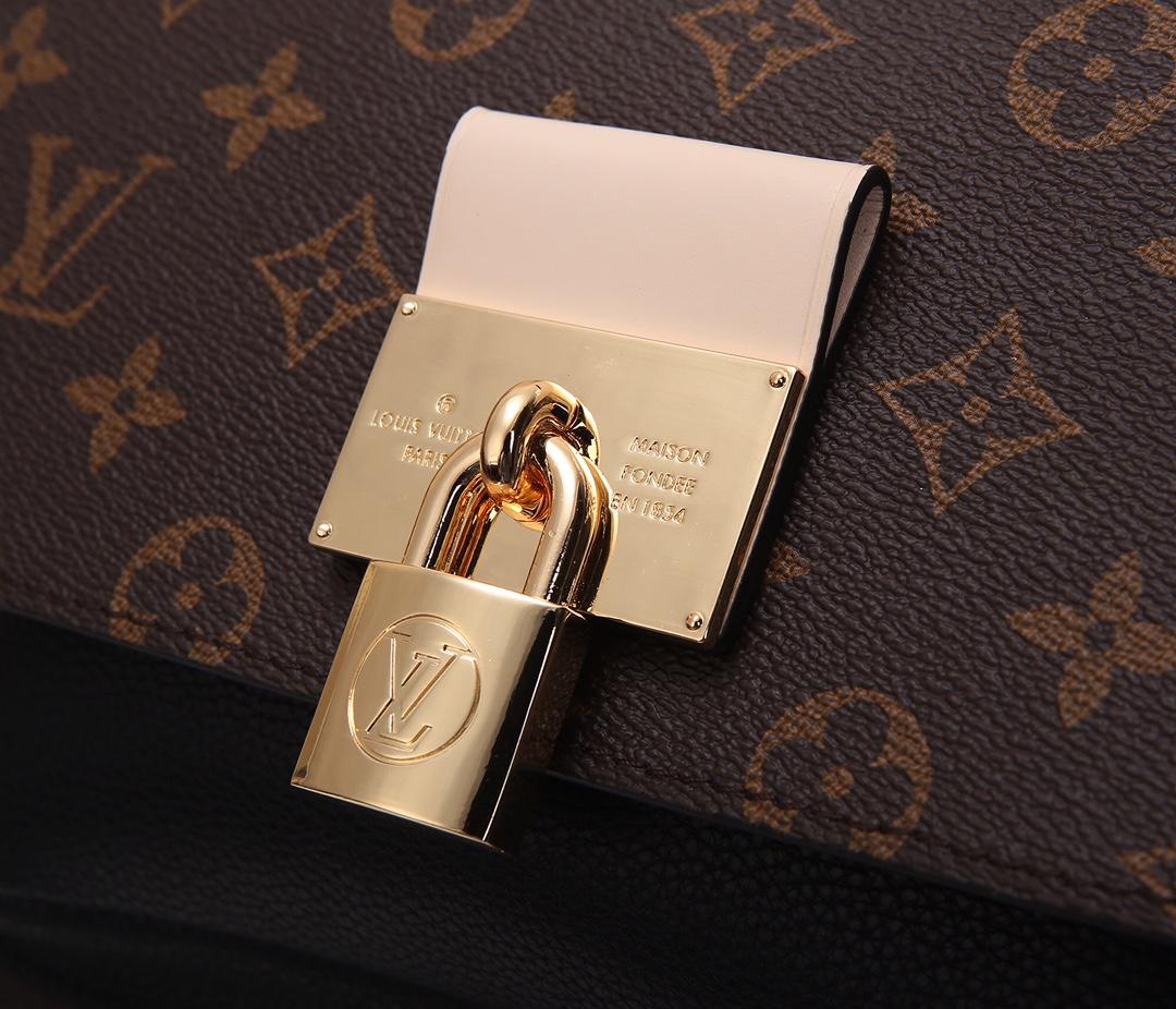 Replica Louis Vuitton M44354 Women Vaugirard Monogram Coated Canvas and Grained Leather Noir