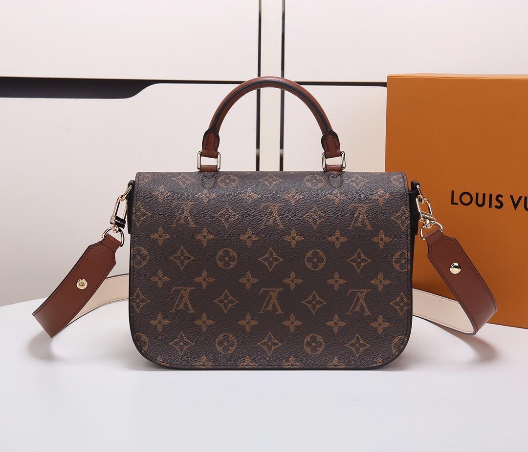 Replica Louis Vuitton M44354 Women Vaugirard Monogram Coated Canvas and Grained Leather Noir