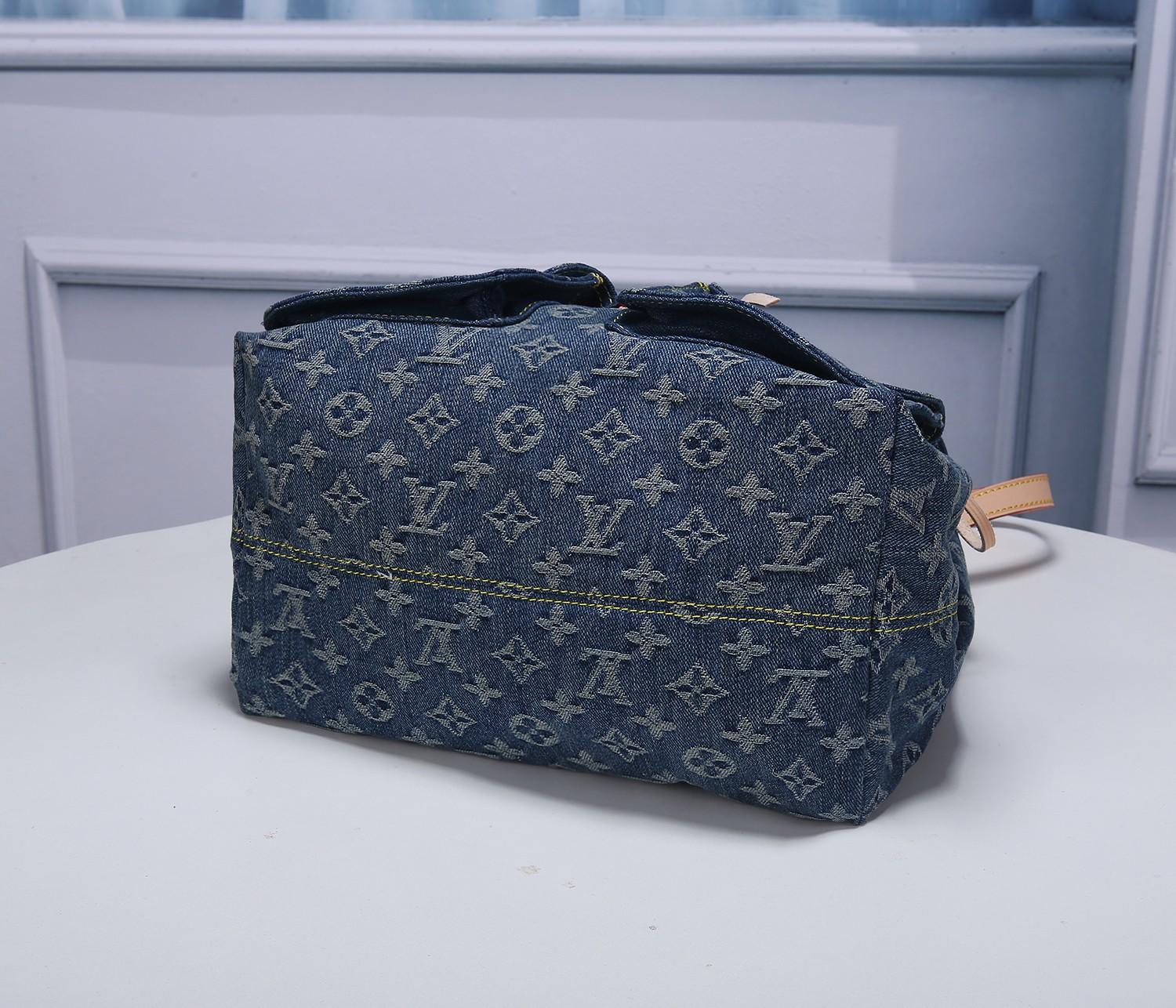 Replica Louis Vuitton M44460 Women Blue Denim Monogram Denim Sac a Dos Backpack