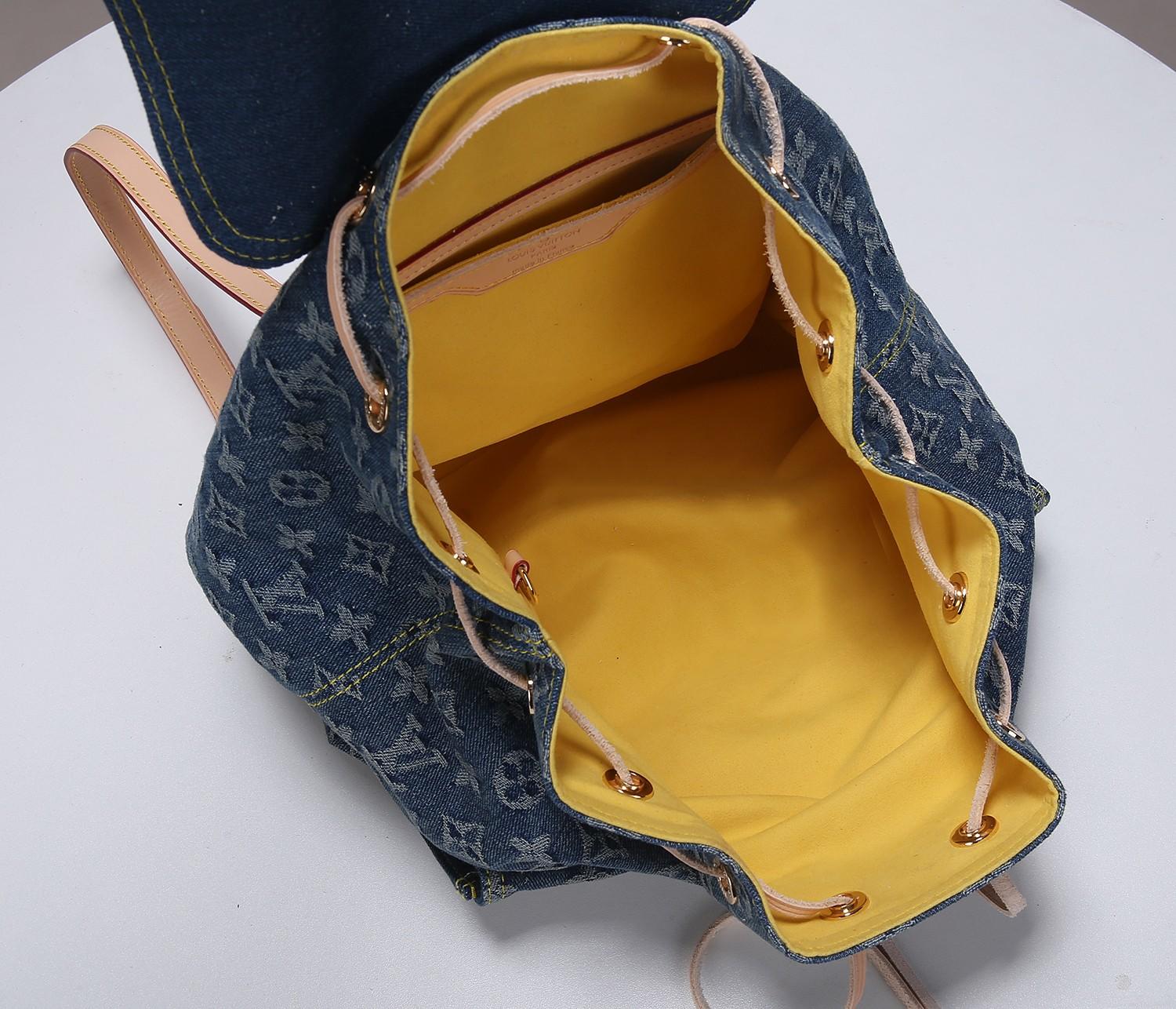 Replica Louis Vuitton M44460 Women Blue Denim Monogram Denim Sac a Dos Backpack