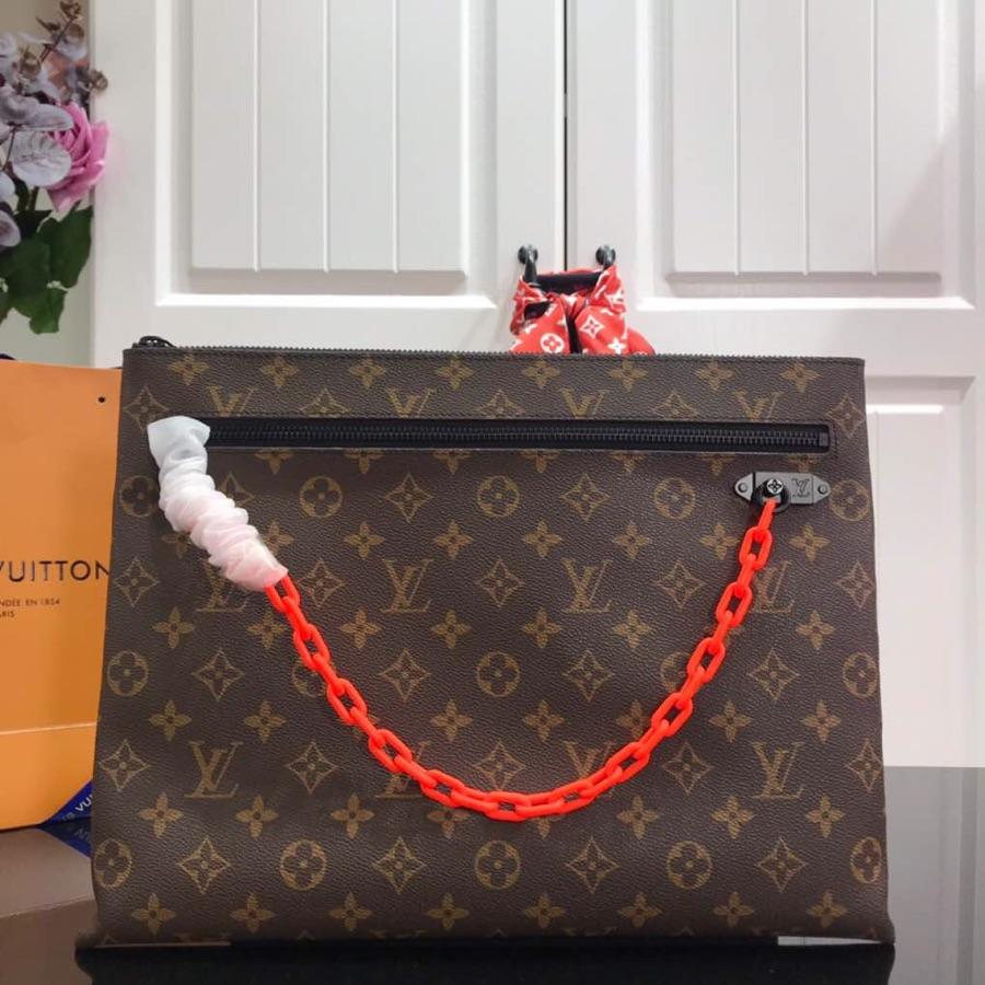 Replica Louis Vuitton M44484 Men A4 Pouch Monogram Coated 