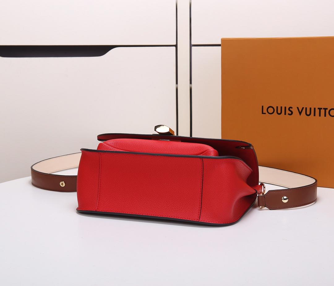 Replica Louis Vuitton M44548 Women Vaugirard Monogram Coated Canvas and Grained Leather Coquelicot Red