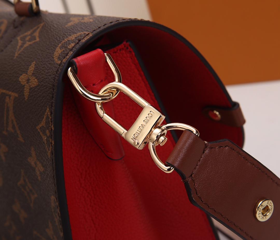 Replica Louis Vuitton M44548 Women Vaugirard Monogram Coated Canvas and Grained Leather Coquelicot Red