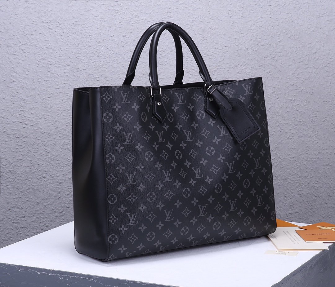 Replica Louis Vuitton M44733 Men GRAND SAC Tote Bag Monogram Eclipse Canvas