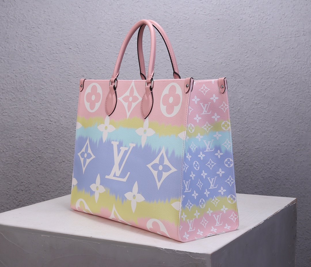 Replica Louis Vuitton M45119 LV Escale Onthego GM Pink Monogram Coated Canvas