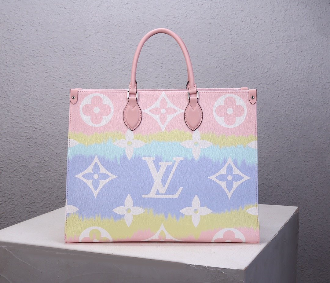 Replica Louis Vuitton M45119 LV Escale Onthego GM Pink Monogram Coated Canvas