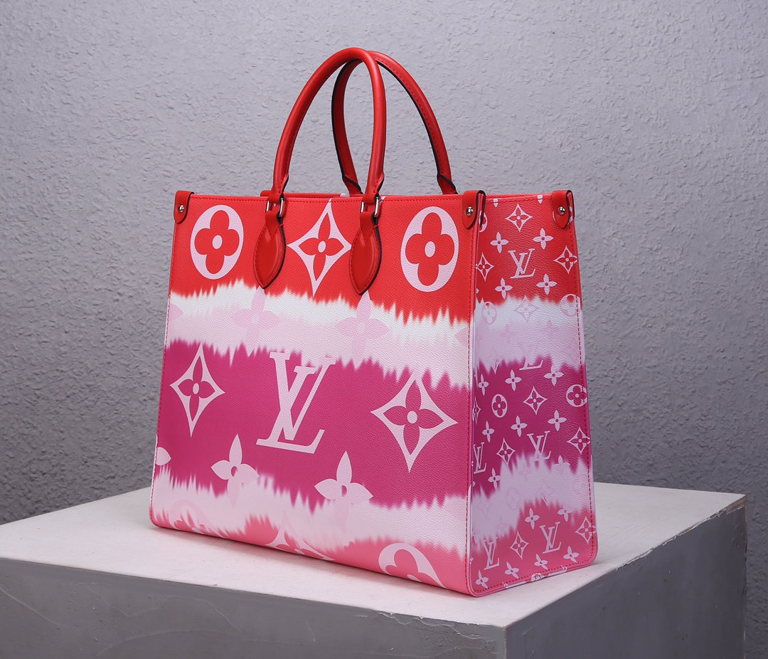 Replica Louis Vuitton M45121 LV Escale Onthego GM Pink Monogram Coated Canvas