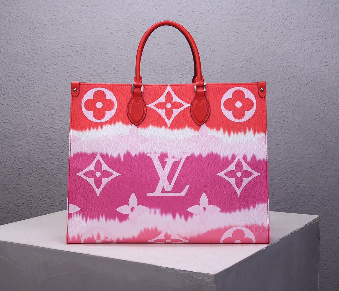 Replica Louis Vuitton M45121 LV Escale Onthego GM Pink Monogram Coated Canvas