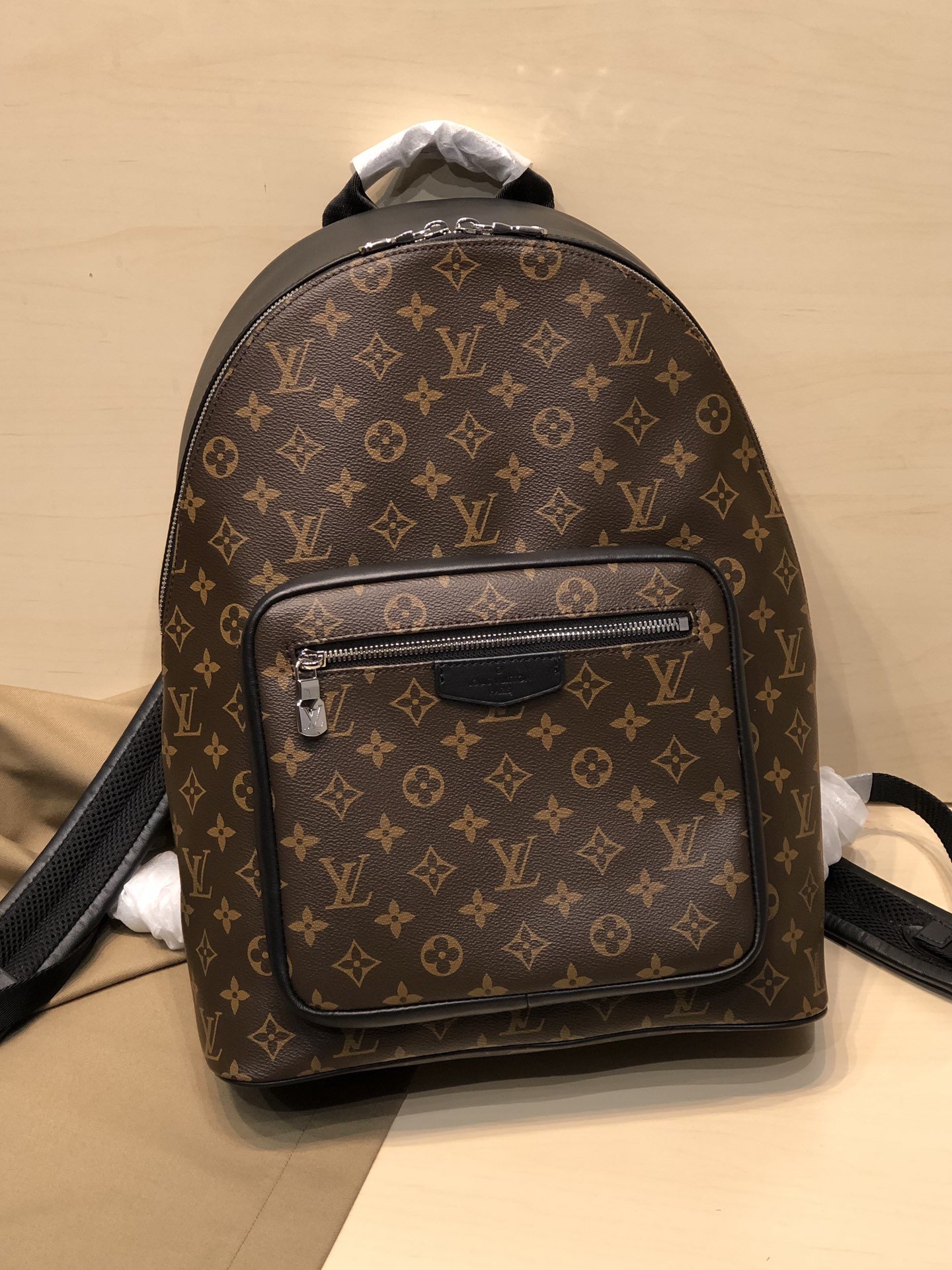 Replica Louis Vuitton M45349 Josh Backpack in Monogram Macassar Coated Canvas