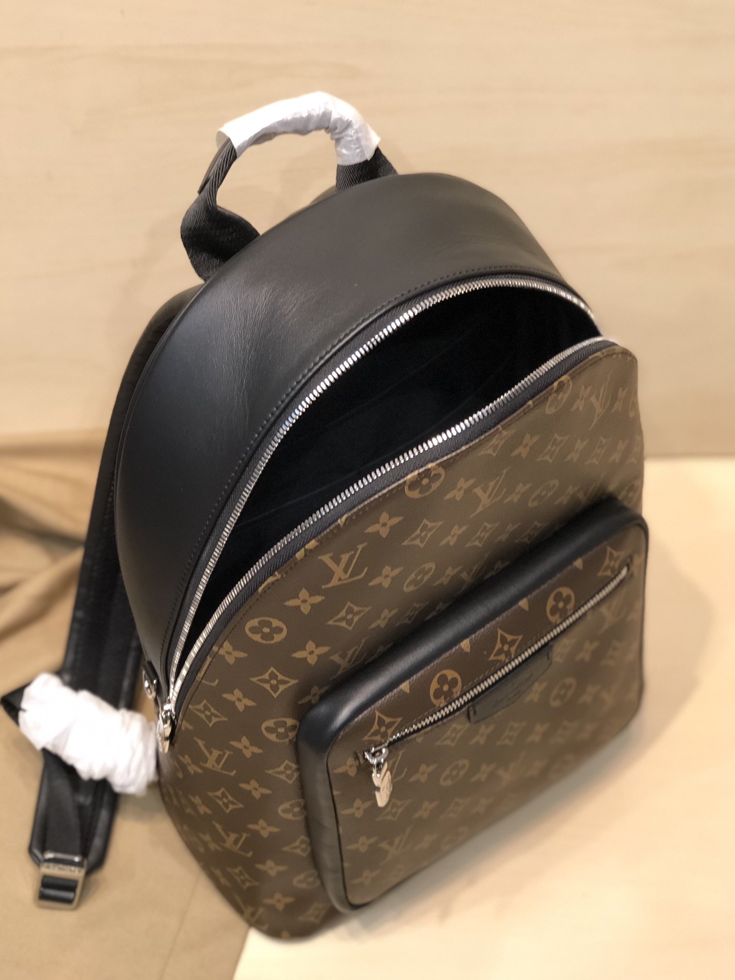 Replica Louis Vuitton M45349 Josh Backpack in Monogram Macassar Coated Canvas