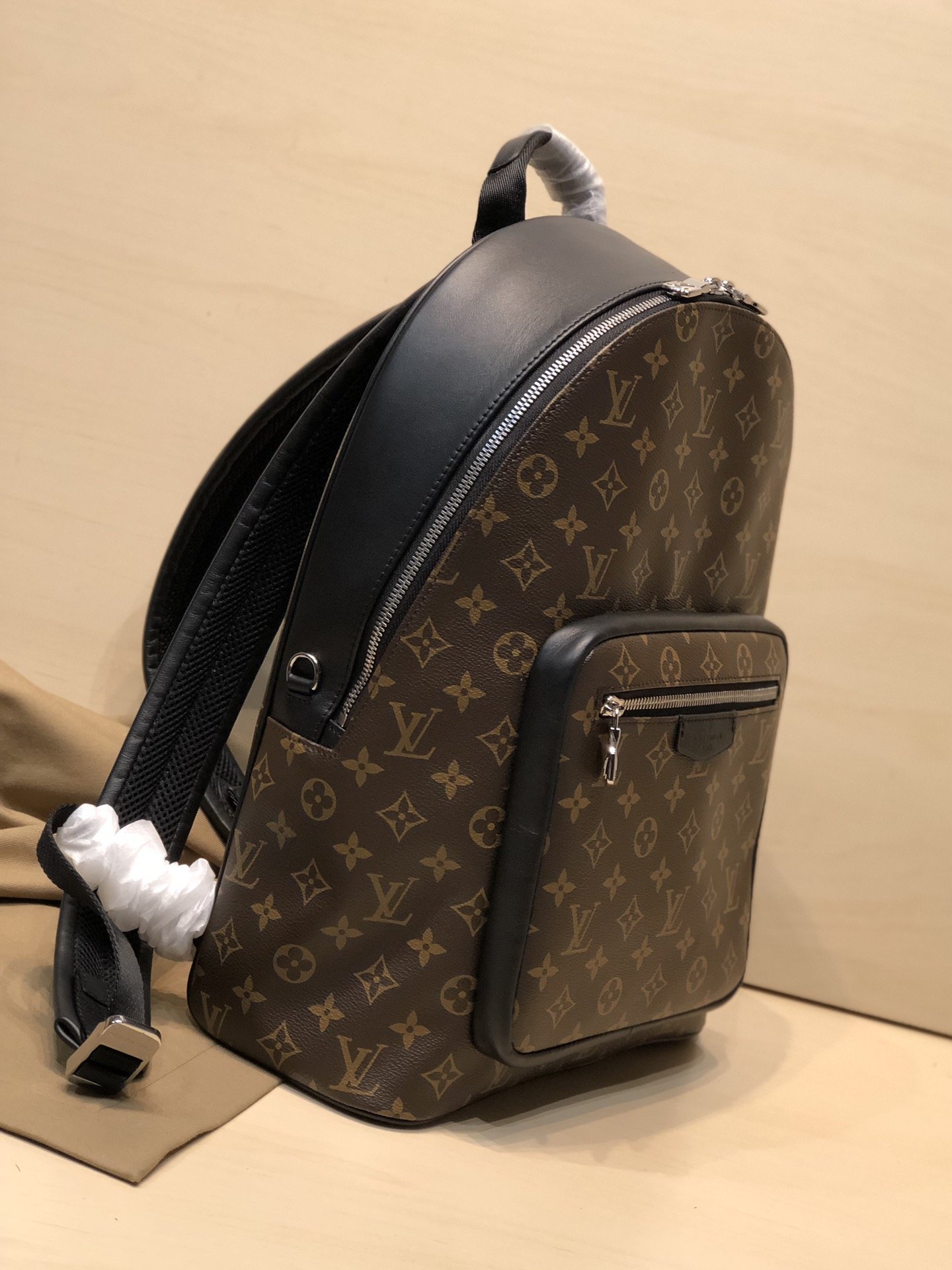 Replica Louis Vuitton M45349 Josh Backpack in Monogram Macassar Coated Canvas