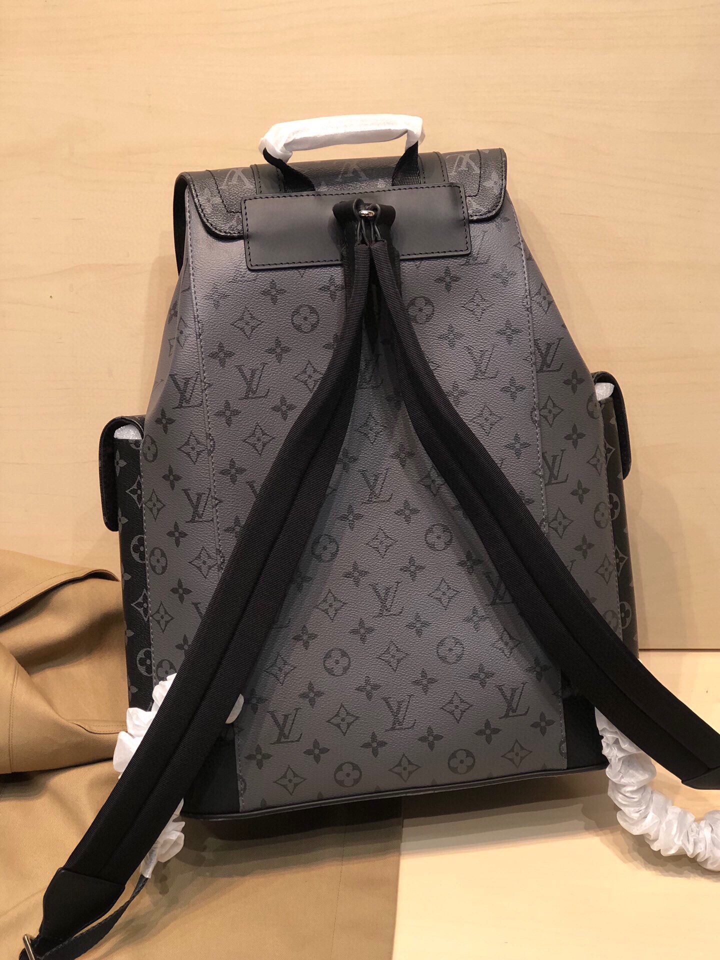 Replica Louis Vuitton M45419 Christopher PM Monogram Eclipse Coated Canvas and Monogram Eclipse Reverse Coated Canvas