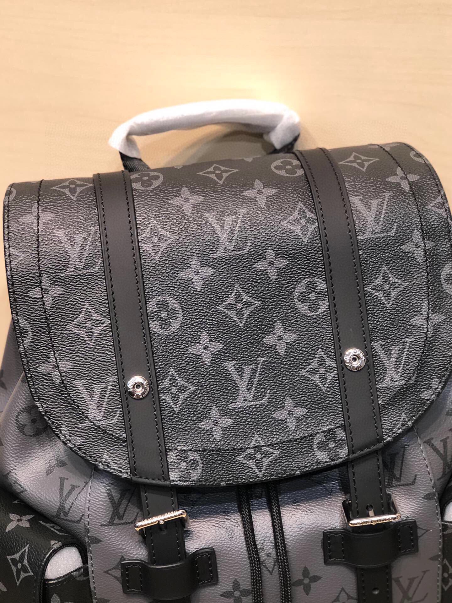 Replica Louis Vuitton M45419 Christopher PM Monogram Eclipse Coated Canvas and Monogram Eclipse Reverse Coated Canvas