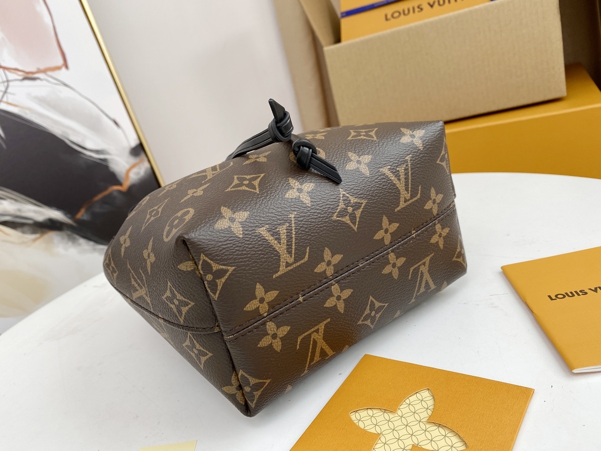 Replica Louis Vuitton M45516 Montsouris BB Backpack in Classic Monogram Coated Canvas and Cowhide Leather