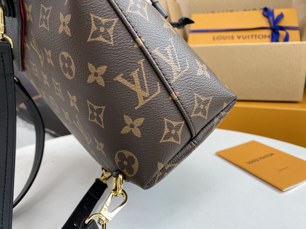 Replica Louis Vuitton M45516 Montsouris BB Backpack in Classic Monogram Coated Canvas and Cowhide Leather