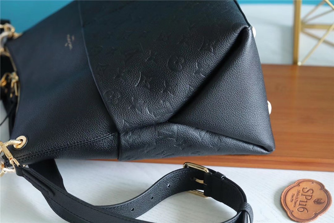 Replica Louis Vuitton M45522 Women Maida Hobo Black Embossed Grained Cowhide Leather