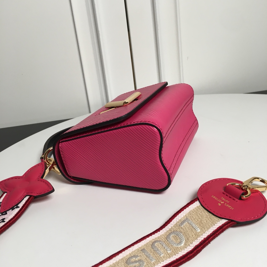 Replica Louis Vuitton M57049 Twist PM Epi Leather With Wide Embroidered Strap Agathe Rose Pink