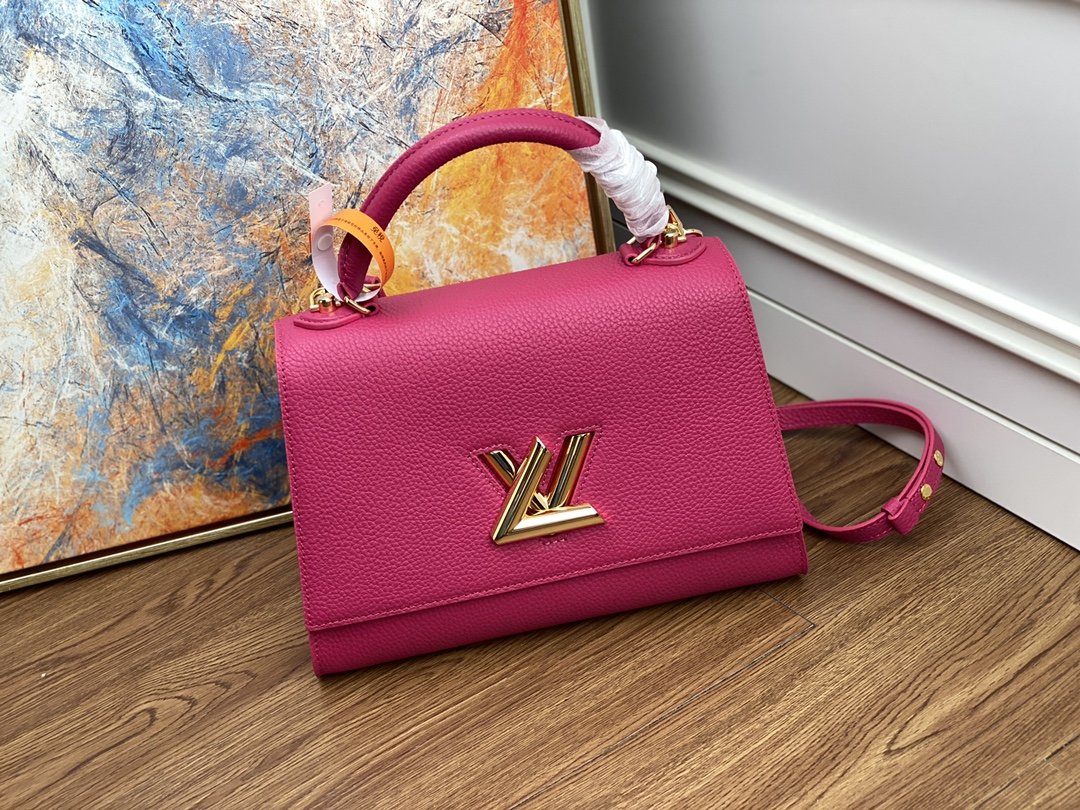 Replica Louis Vuitton M57093 Twist One Handle MM Taurillon eather Pink