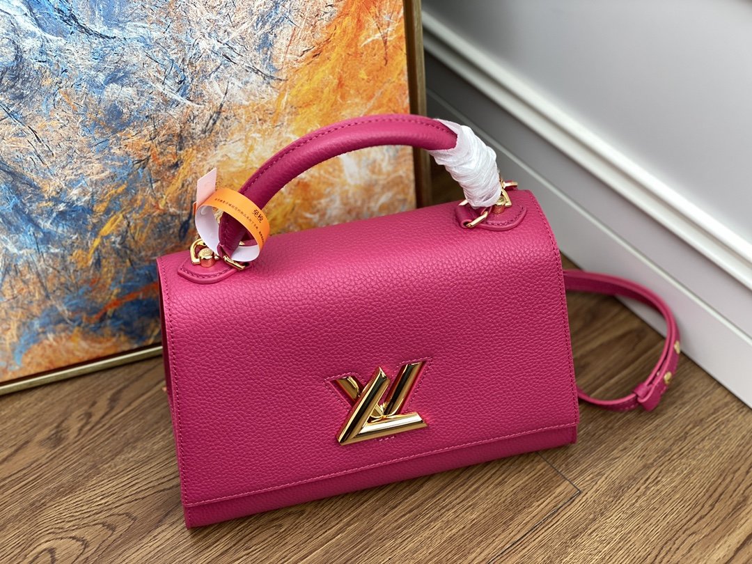 Replica Louis Vuitton M57093 Twist One Handle MM Taurillon eather Pink