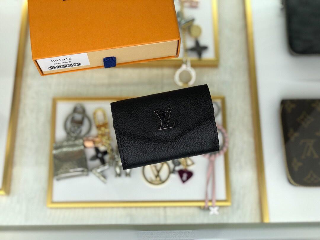 Replica Louis Vuitton M63921 Women Lockmini Wallet Calf Leather Noir