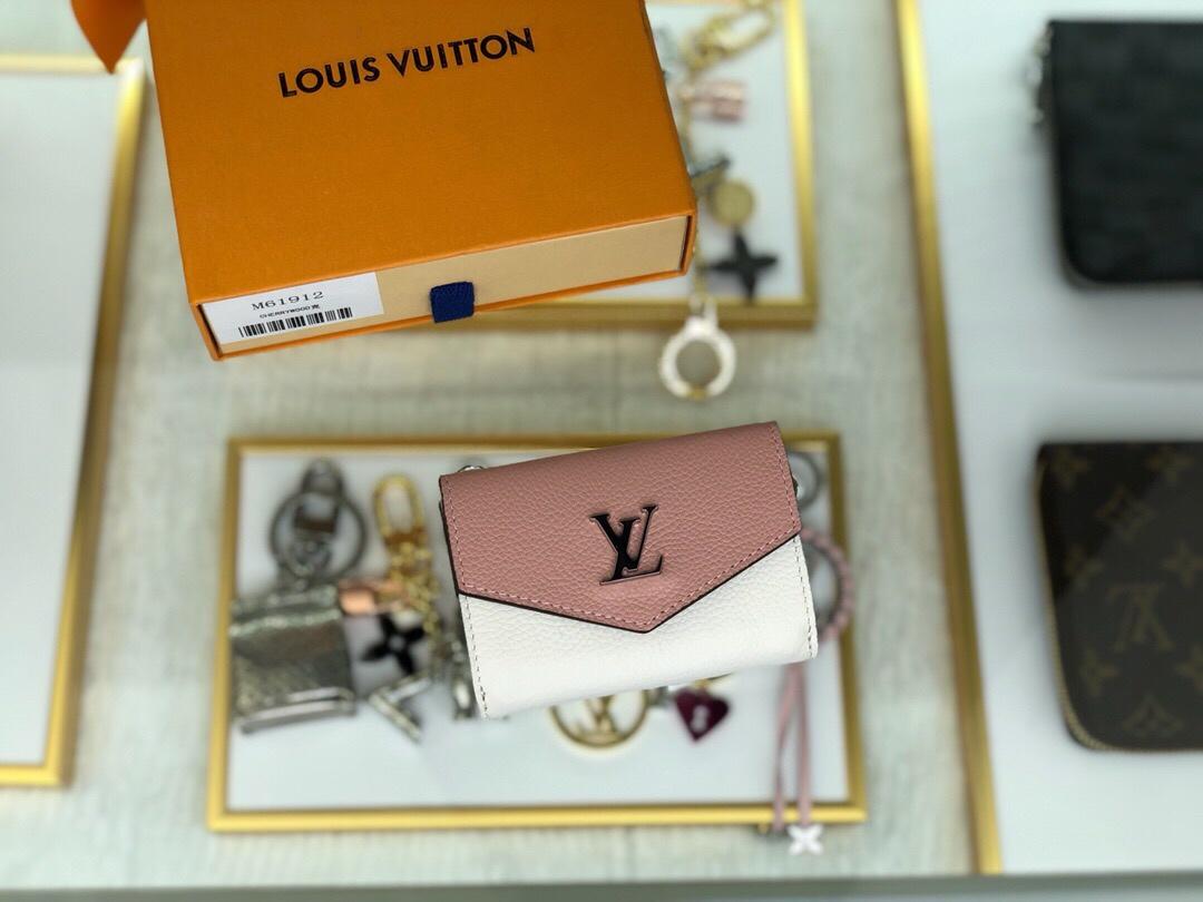 Replica Louis Vuitton M63978 Women Lockmini Wallet Calf Leather Rose