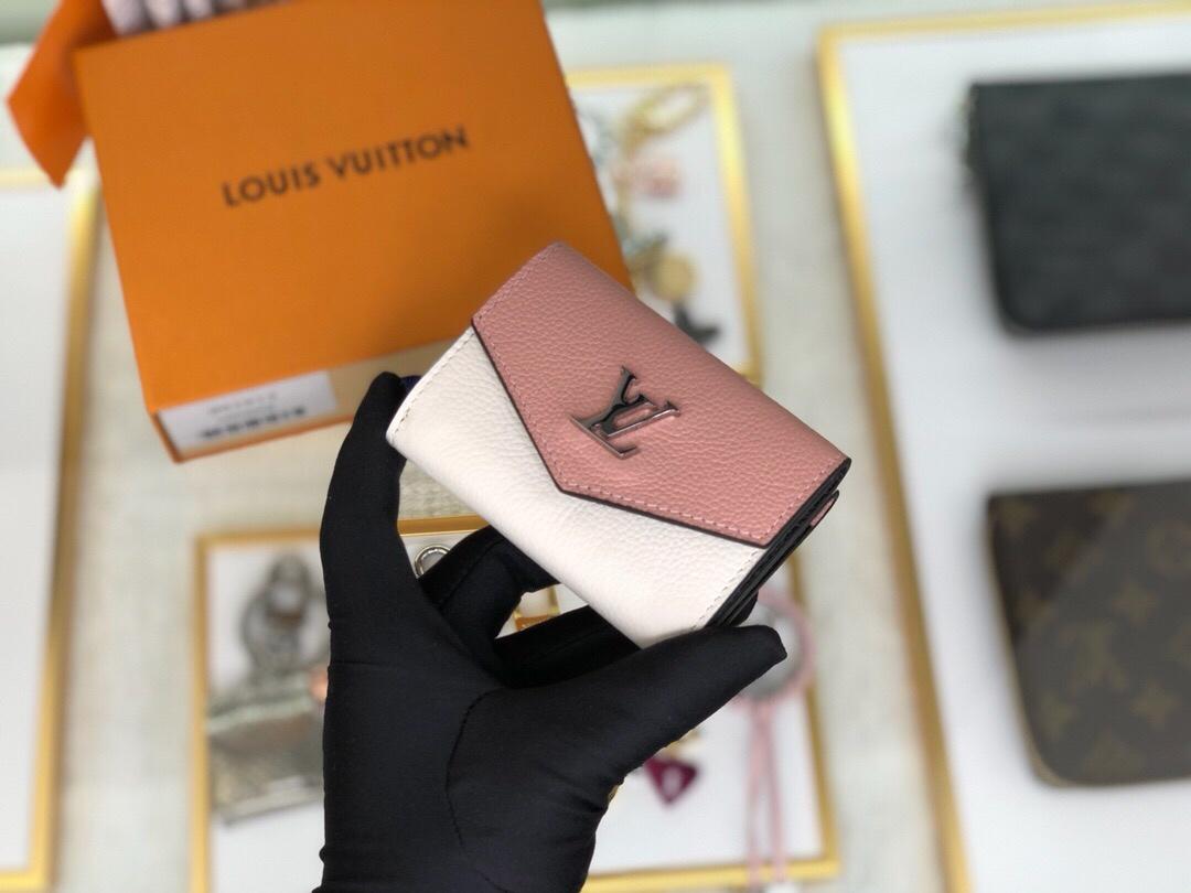 Replica Louis Vuitton M63978 Women Lockmini Wallet Calf Leather Rose