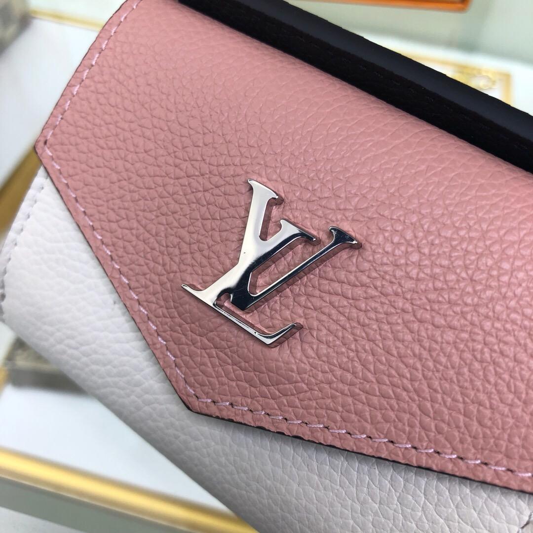 Replica Louis Vuitton M63978 Women Lockmini Wallet Calf Leather Rose