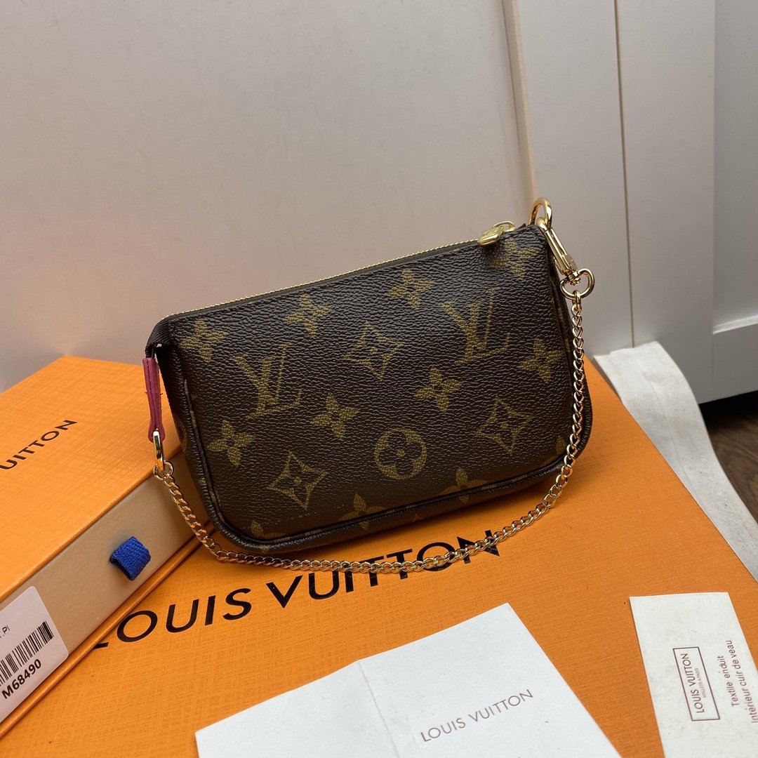 Replica Louis Vuitton M68490 Mini Pochette Accessoires Damier Ebene Coated Canvas