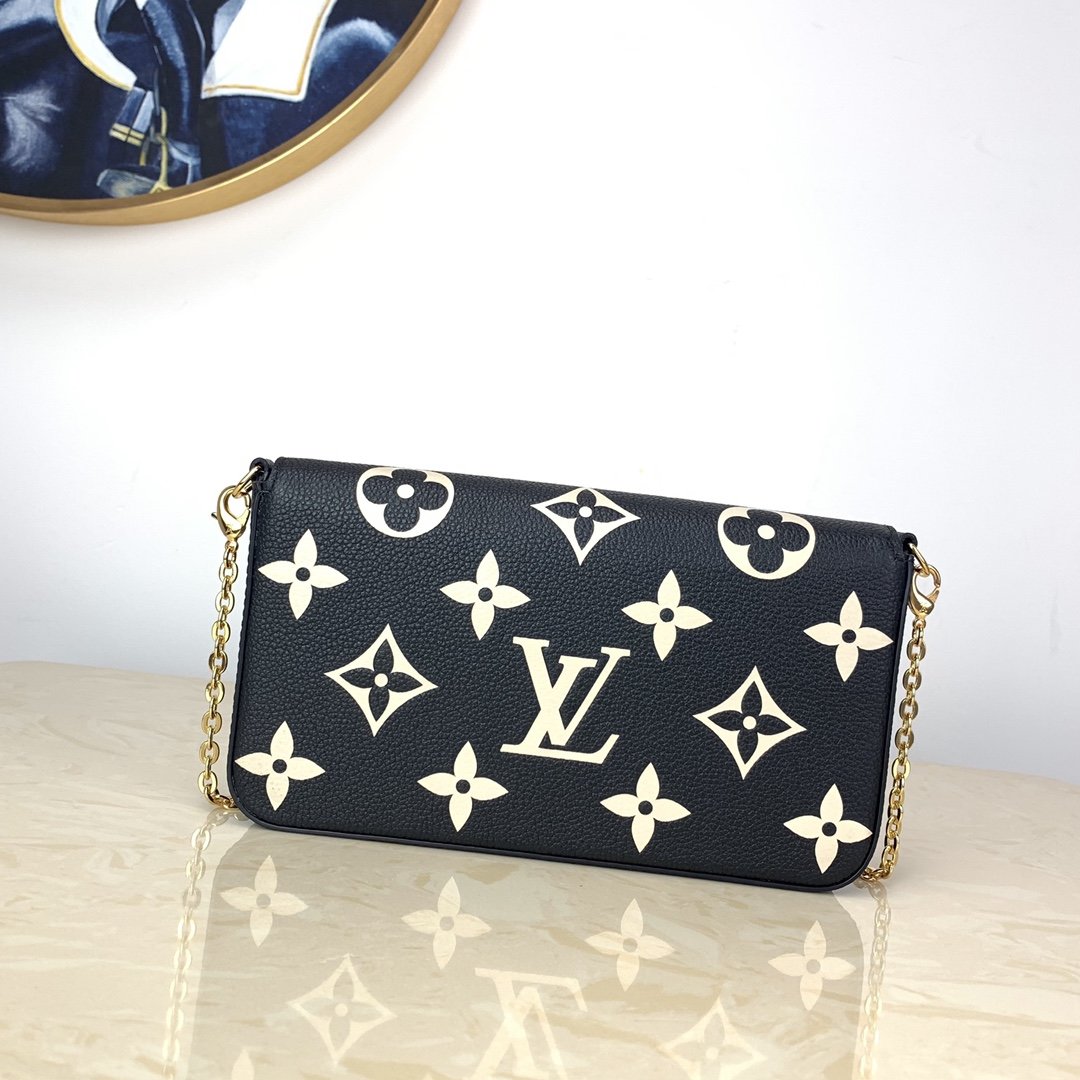 Replica Louis Vuitton M69515 Pochette Felicie Monogram Empreinte Embossed Supple Grained Cowhide Leather Black