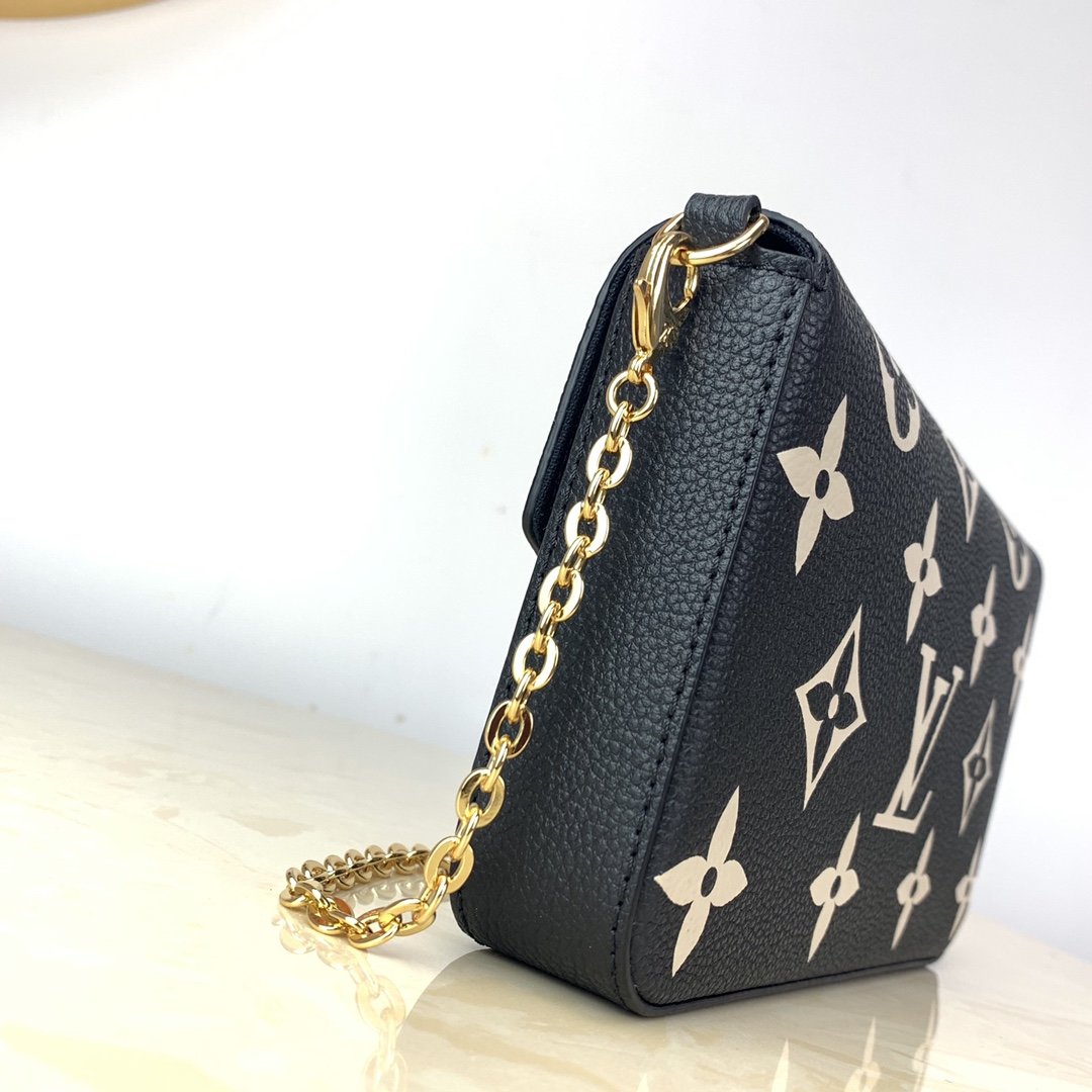 Replica Louis Vuitton M69515 Pochette Felicie Monogram Empreinte Embossed Supple Grained Cowhide Leather Black