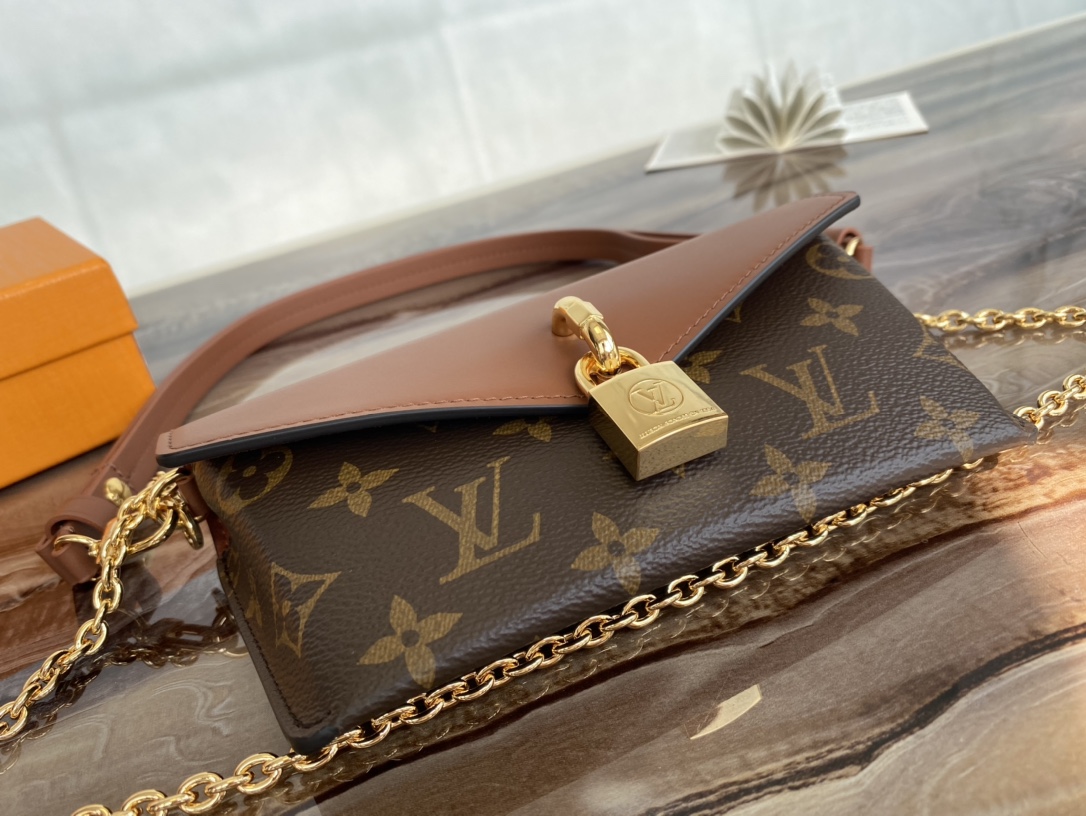 Replica Louis Vuitton M80763 Padlock On Strap Monogram Coated Canvas and Cowhide-Leather