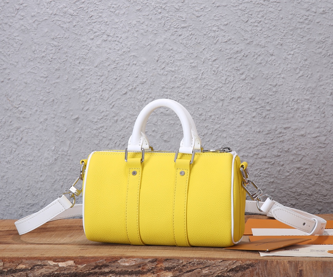 Replica Louis Vuitton M80842 KEEPALL XS Yellow Cowhide Leather