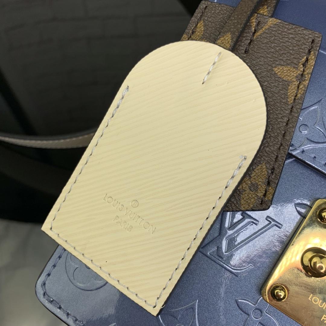 Replica Louis Vuitton M90373 Spring Street Debossed Monogram Vernis Patent Cowhide Leather Bleu Jean Blue