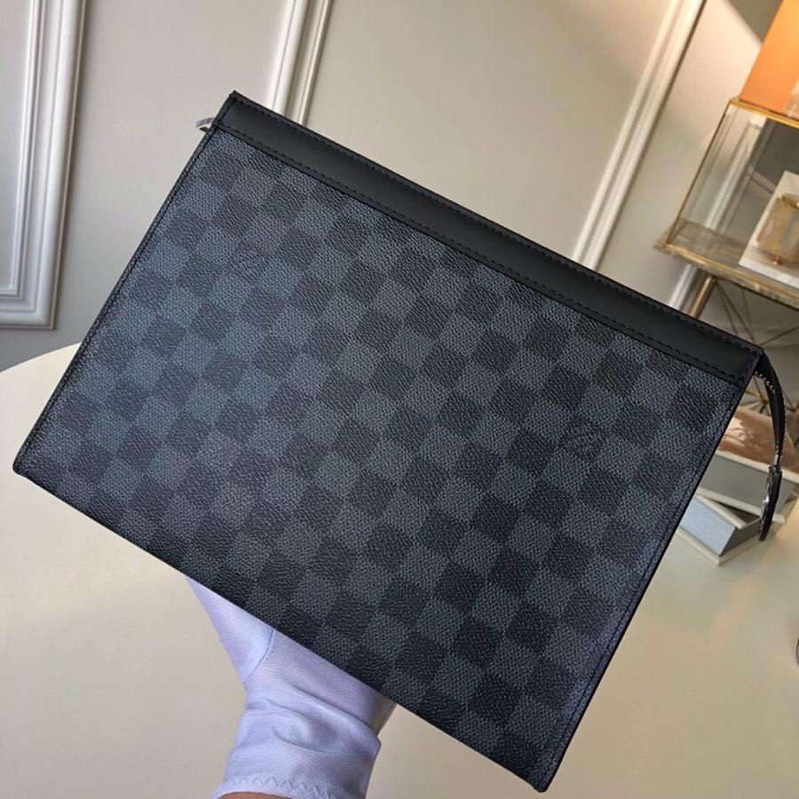 Replica Louis Vuitton Men Pochette Voyage MM Damier Graphite Canvas N41696