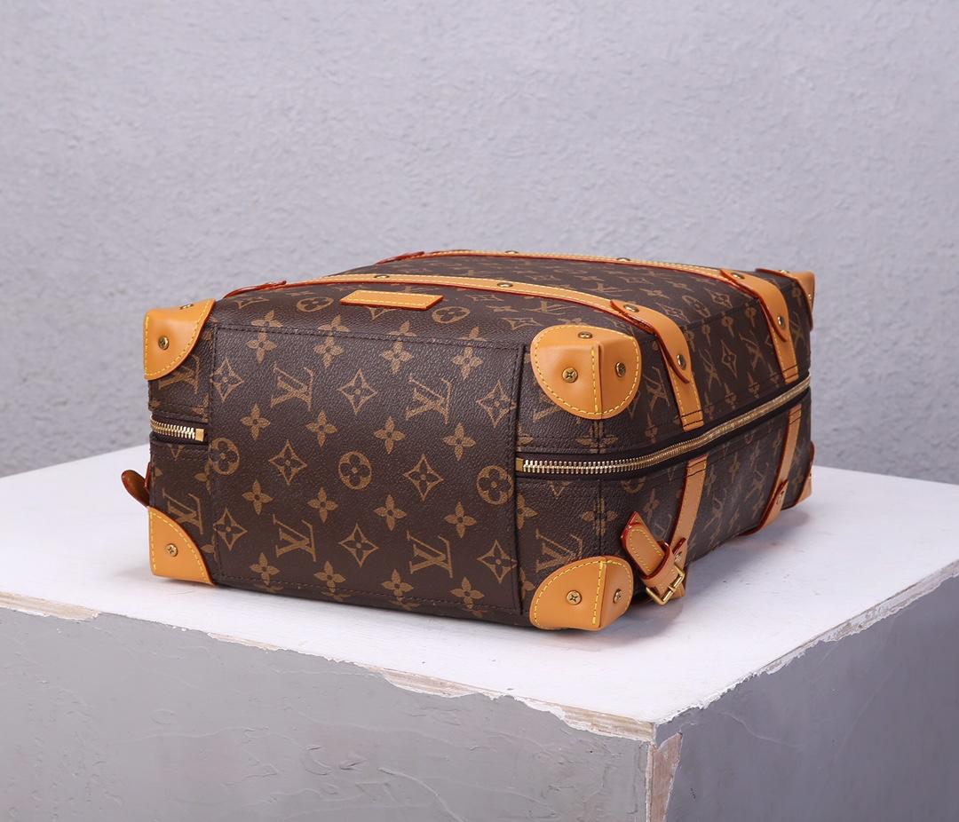 Replica Louis Vuitton Men Soft Trunk Backpack PM Monogram Canvas and Trimmed with Cowhide Leather M44752