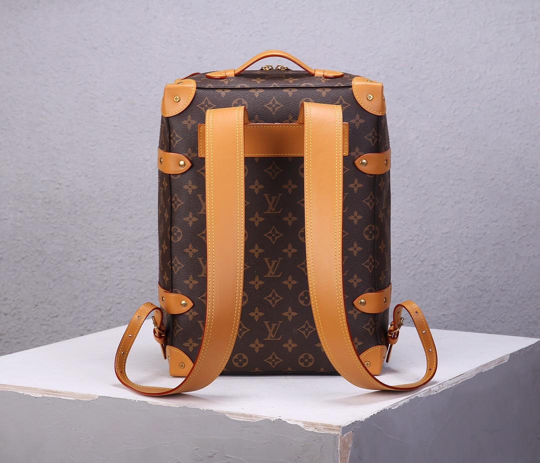 Replica Louis Vuitton Men Soft Trunk Backpack PM Monogram Canvas and Trimmed with Cowhide Leather M44752