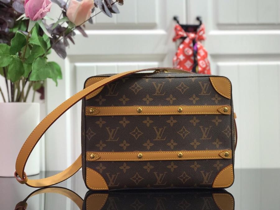 Replica Louis Vuitton Men Soft Trunk Messenger PM Monogram Canvas with Cowhide Leather M68494