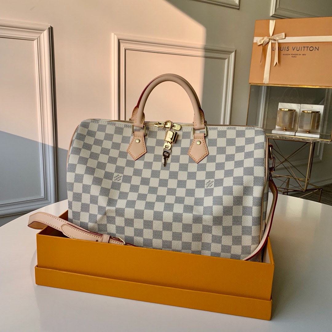 Replica Louis Vuitton N41369 Speedy 35 Damier Azur Coated Canvas