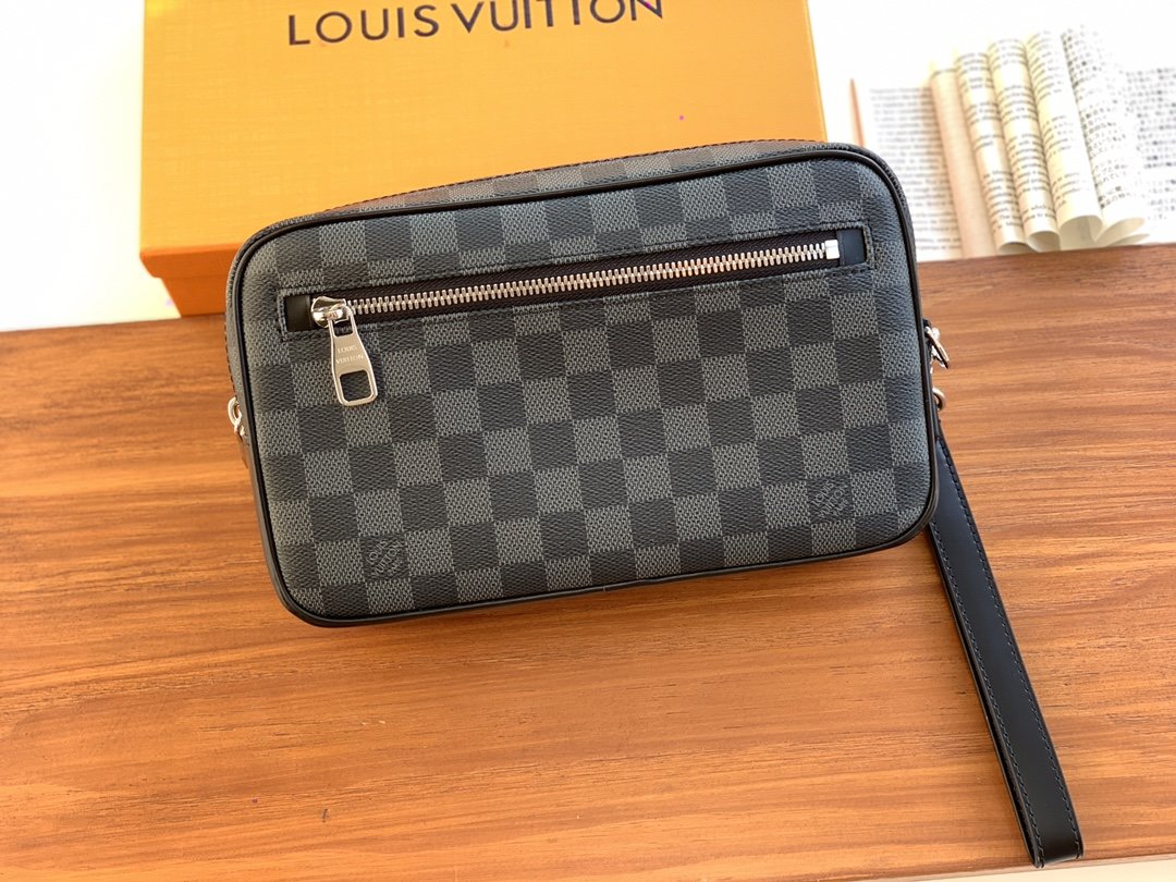 Replica Louis Vuitton N41664 Mens Kasai Clutch Damier Graphite Canvas