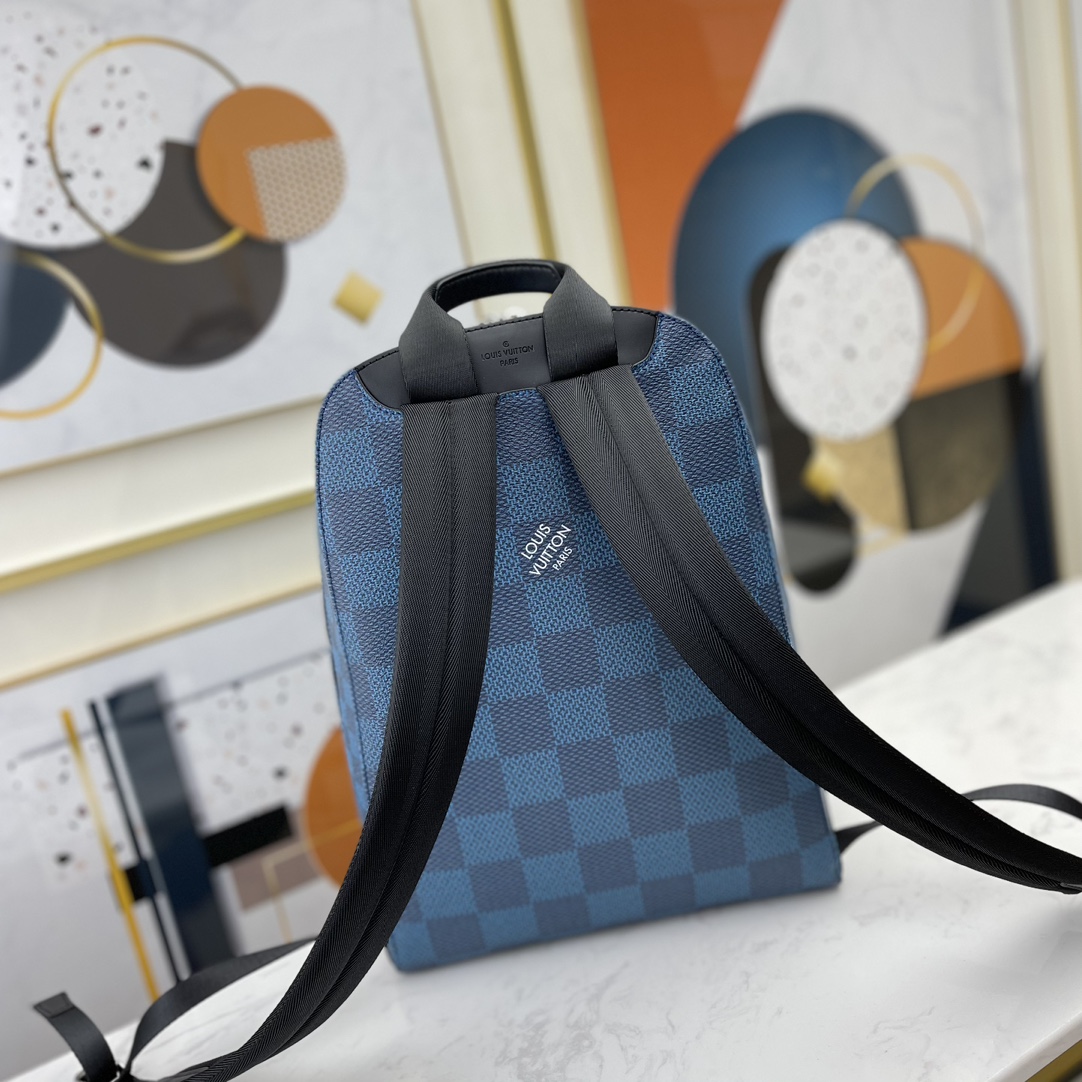 Replica Louis Vuitton N50008 Mens Campus Backpack Navy Blue Damier Graphite 3D Coated Canvas