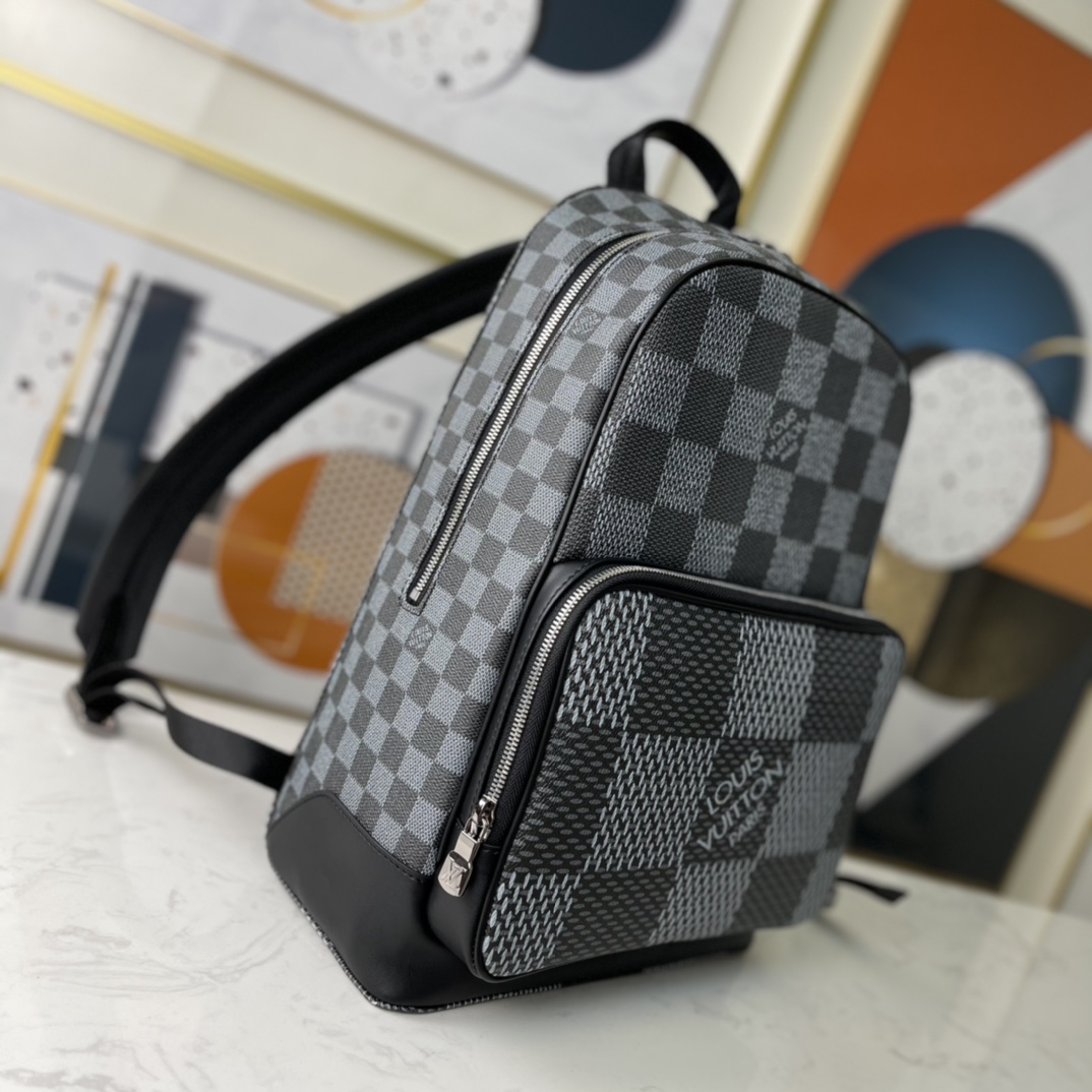 Replica Louis Vuitton N50009 Mens Campus Backpack Gray Damier Graphite 3D Coated Canvas