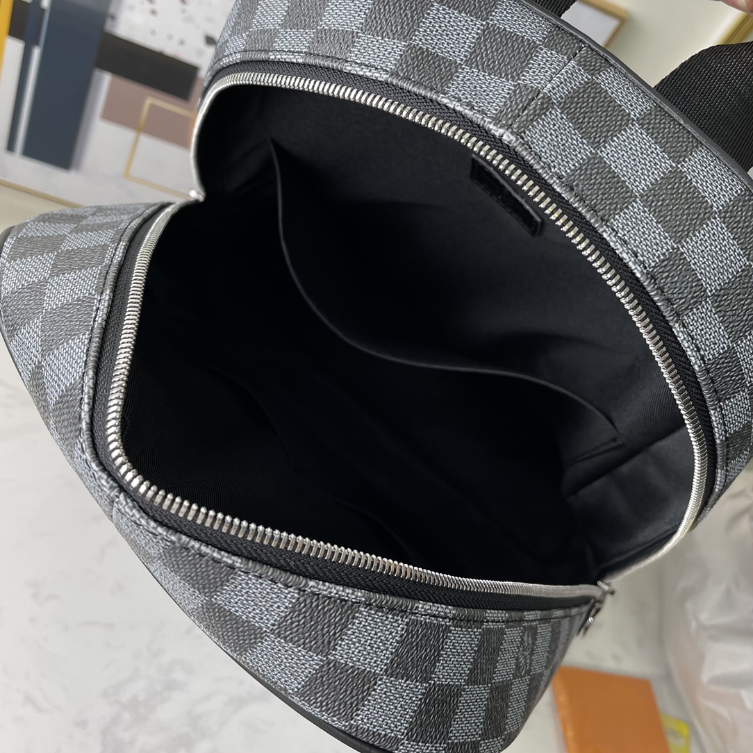 Replica Louis Vuitton N50009 Mens Campus Backpack Gray Damier Graphite 3D Coated Canvas