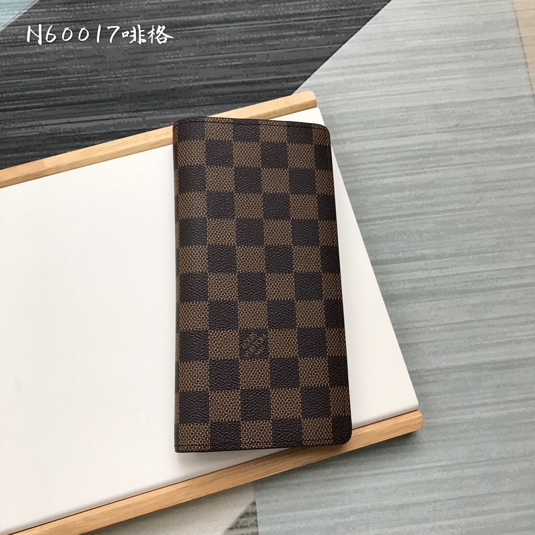 Replica Louis Vuitton N60017 Men Brazza Wallet Black Taurillon Leather