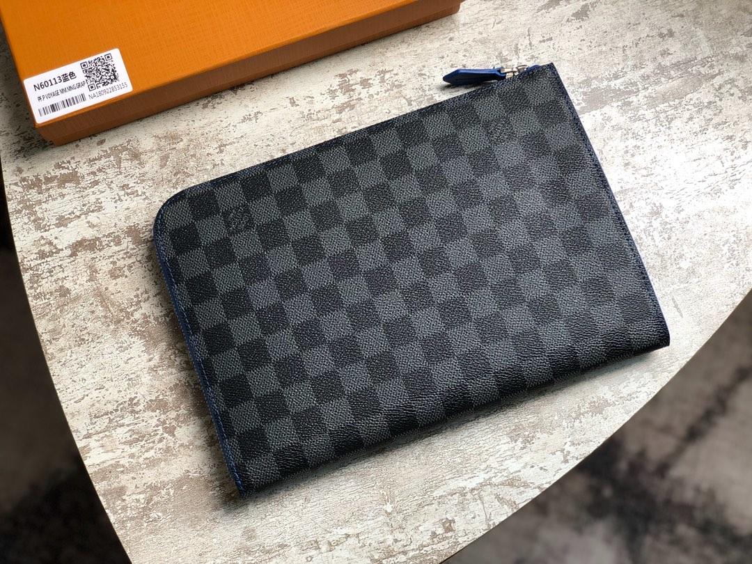 Replica Louis Vuitton N60113 Men Pochette Jour PM Damier Graphite and Epi leather