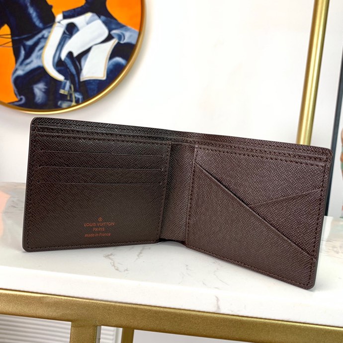 Replica Louis Vuitton N60895 Men Multiple Wallet Cowhide Leather and Canvas lining Coated Canvas