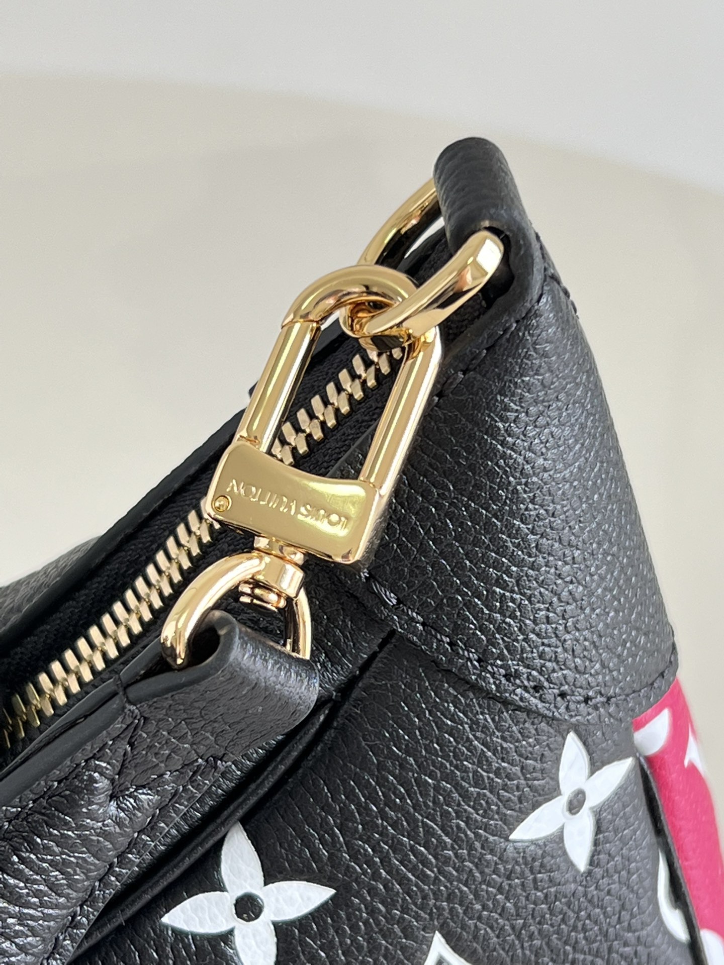 Replica Louis Vuitton Women Bagatelle BB Bag Black Pink White Cowhide