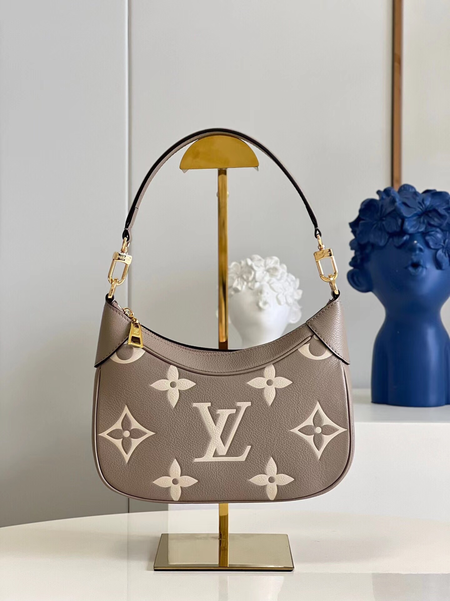 Replica Louis Vuitton Women Bagatelle BB Bag Gray Cowhide Leather M46113