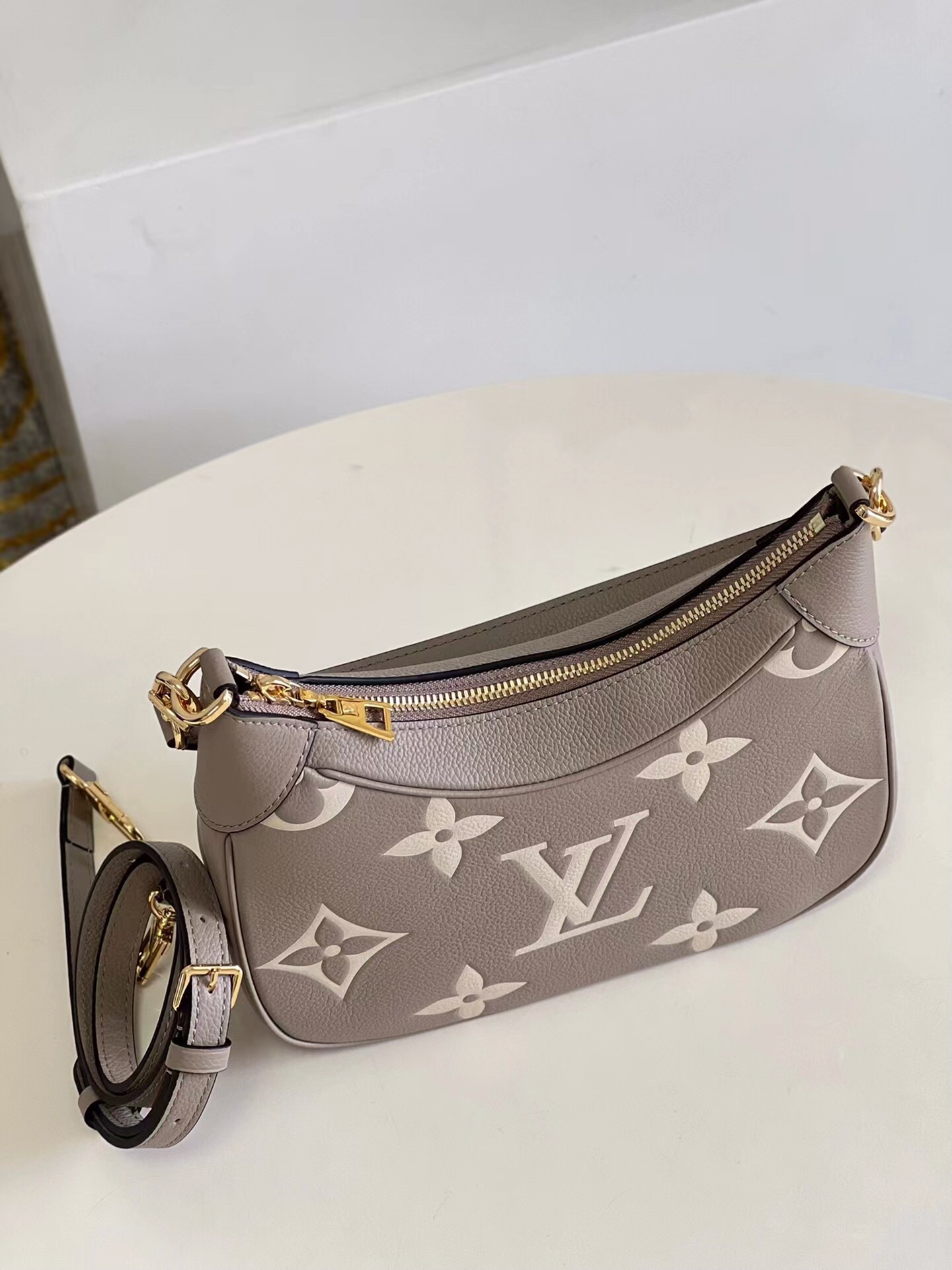 Replica Louis Vuitton Women Bagatelle BB Bag Gray Cowhide Leather M46113