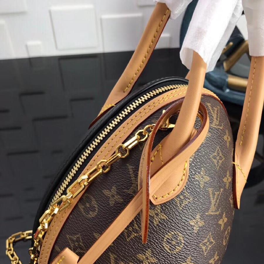 Replica Louis Vuitton Women LV Egg Bag Nicolas Ghesquiere Monogram Canvas and Black Calf M44587