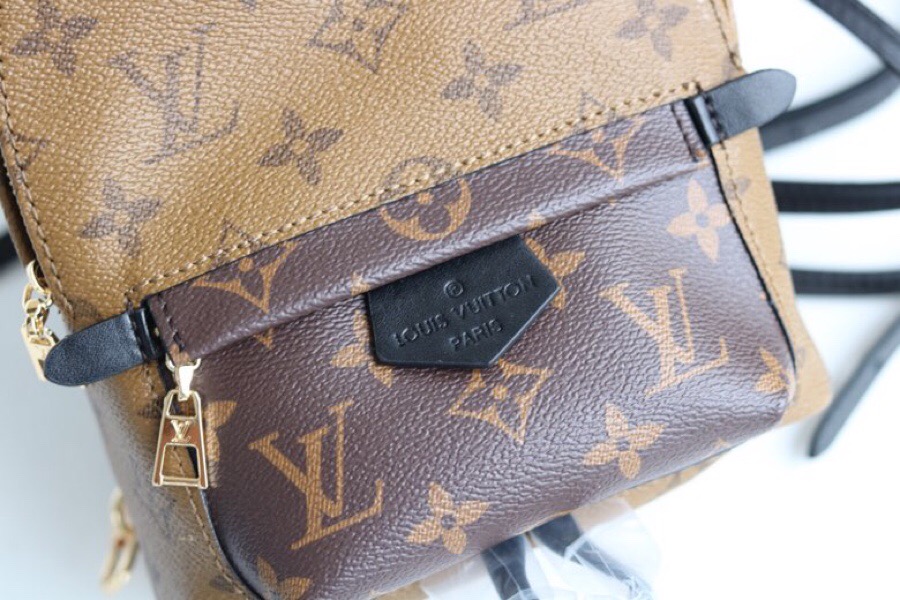 Replica Luxury Louis Vuitton M42411 Palm Springs Backpack Mini Monogram Reverse Canvas